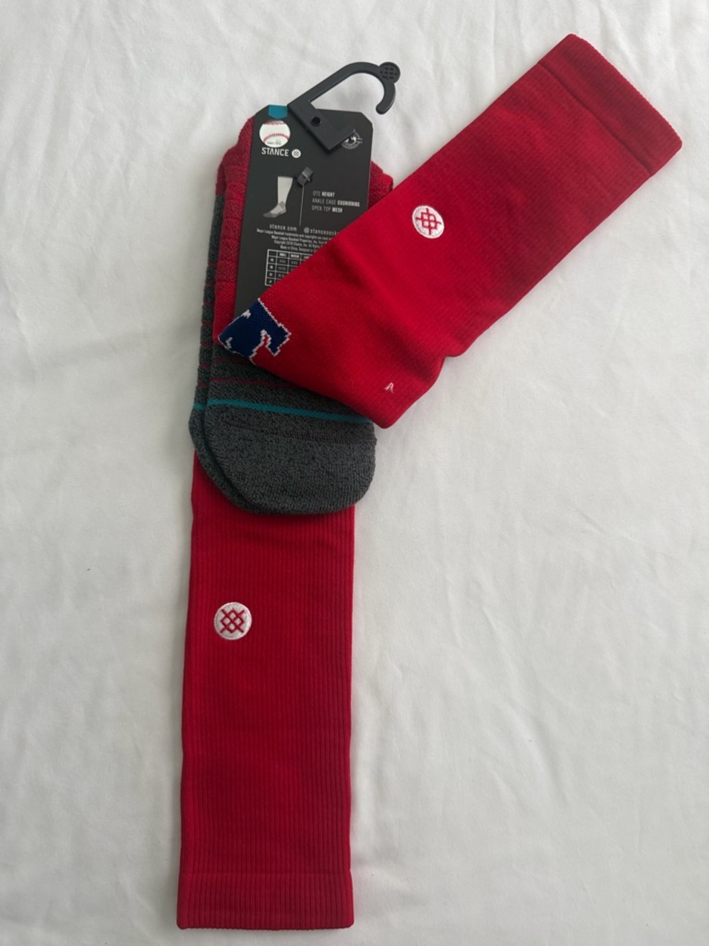RARE/Stance DIAMOND PRO PHILLIES OTC Baseball RED Socks MLB Men's Large 9-12 NWT